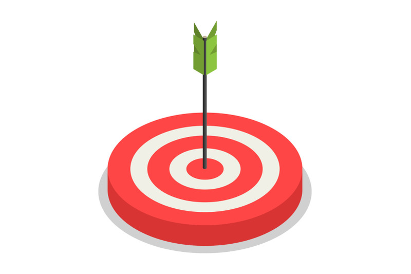 red-target-arrow-icon-set-isometric-style