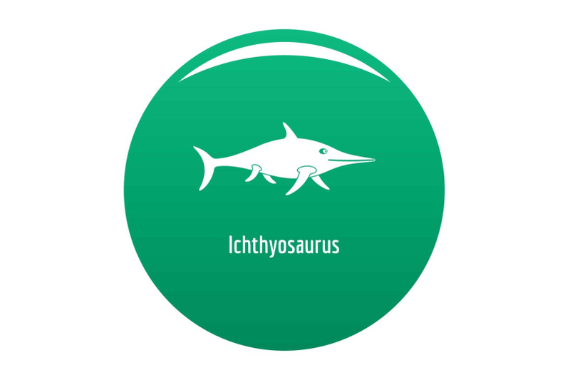 ichthyosaurus-icon-vector-green