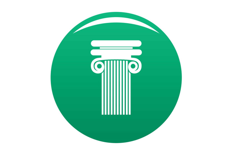 column-with-curl-icon-vector-green