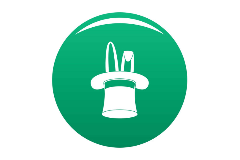 hat-with-rabbit-icon-vector-green