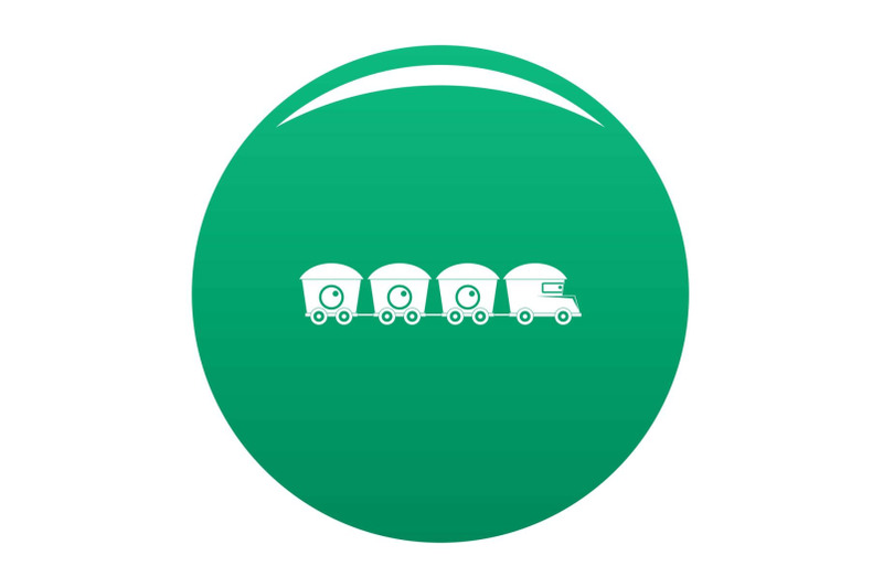 train-with-cargo-icon-vector-green