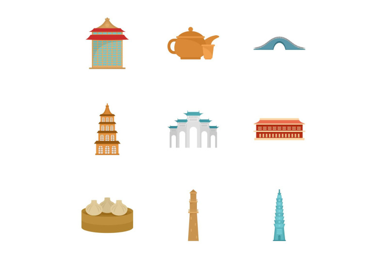 taipei-icon-set-flat-style