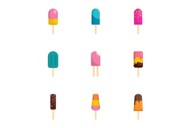 stick-ice-cream-icon-set-flat-style