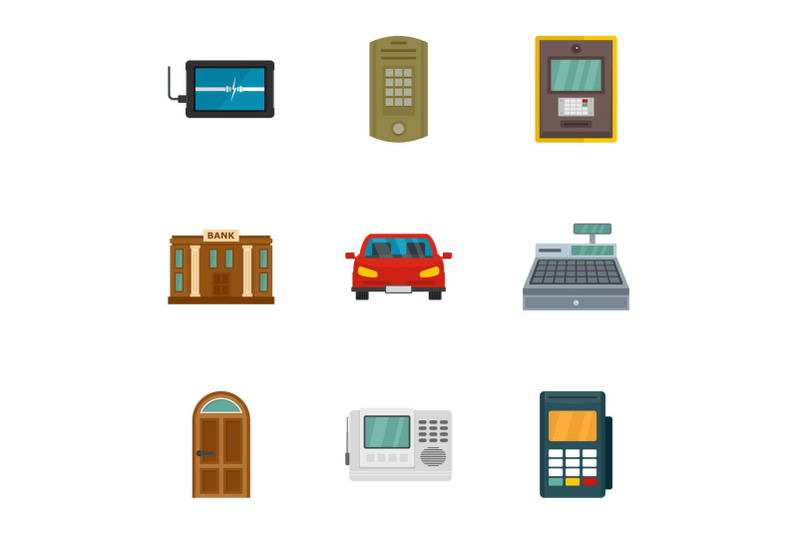 secured-finance-icon-set-flat-style