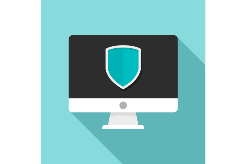 protected-computer-icon-flat-style