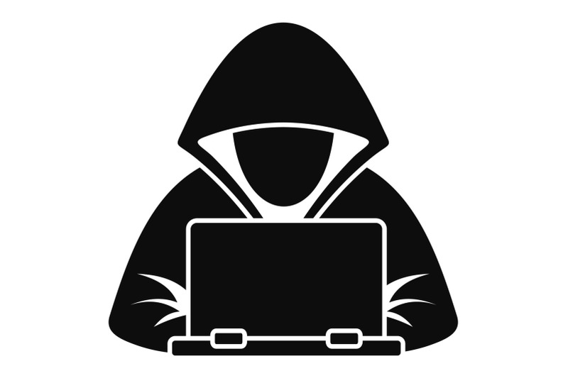 hacker-laptop-icon-simple-style