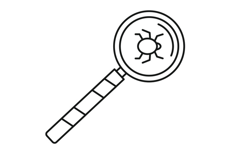 magnify-glass-computer-virus-icon-outline-style