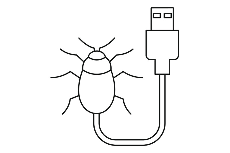 usb-bug-icon-outline-style