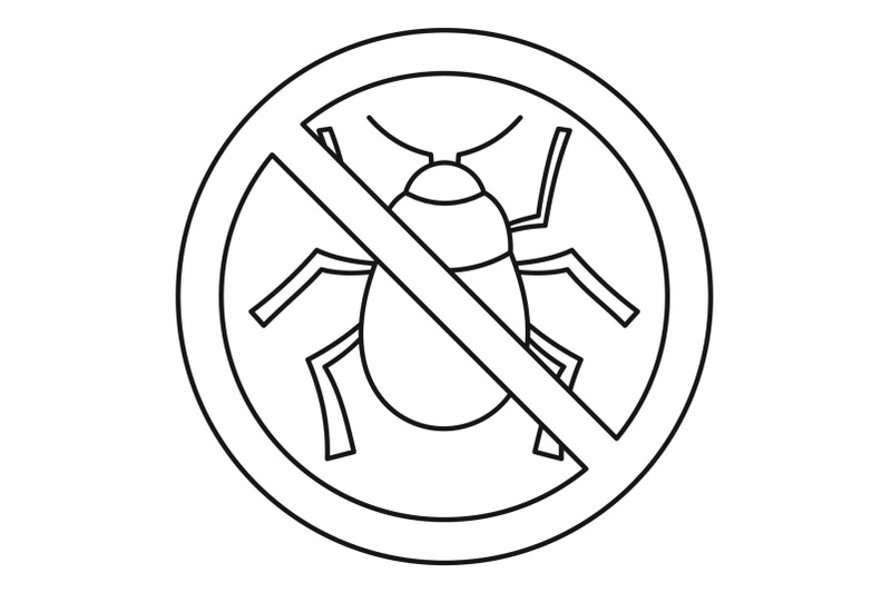 no-virus-bug-icon-outline-style
