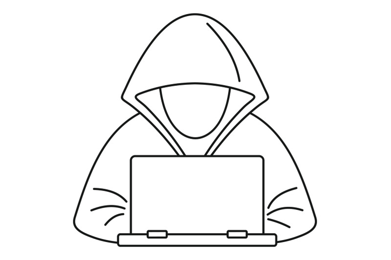 hacker-laptop-icon-outline-style