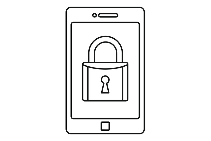secured-smartphone-icon-outline-style
