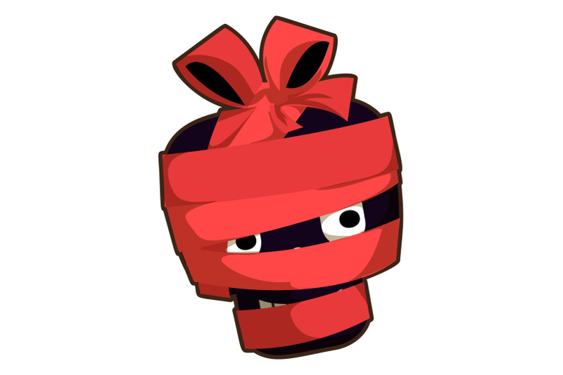 black-skull-red-ribbon-icon-cartoon-style