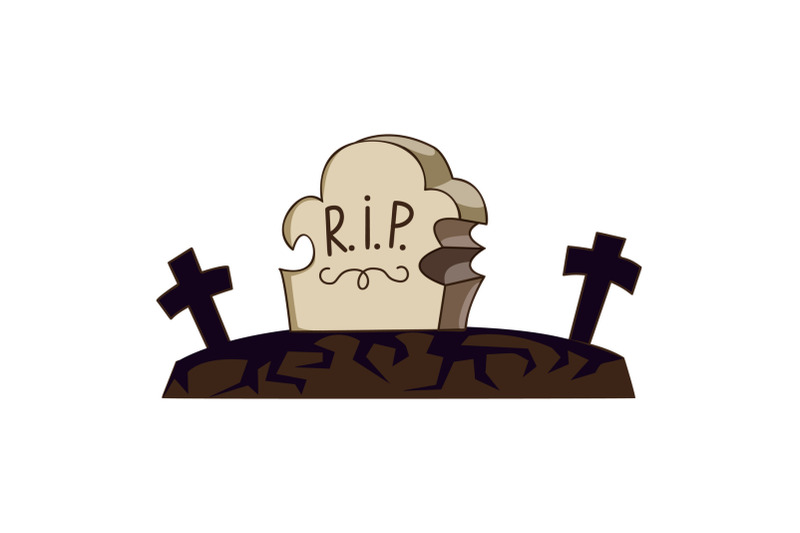 cemetery-grave-icon-cartoon-style