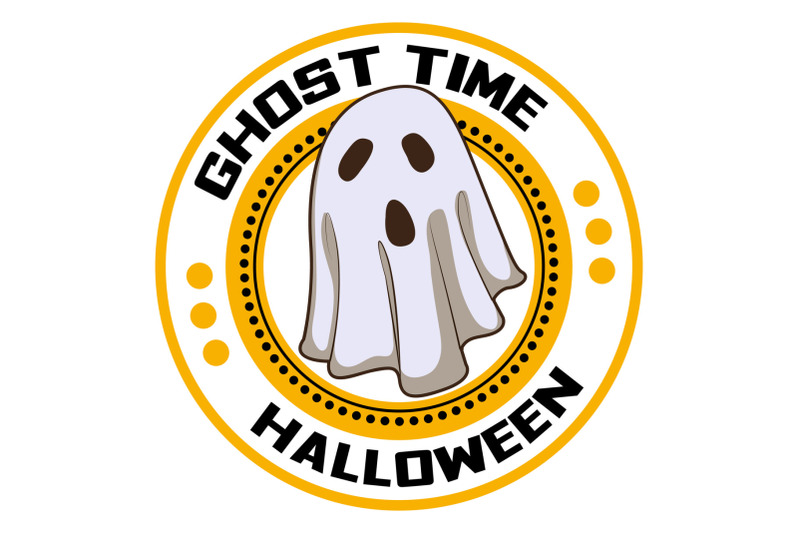 halloween-ghost-time-logo-cartoon-style