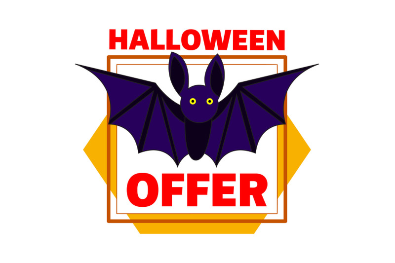 halloween-bat-offer-logo-cartoon-style
