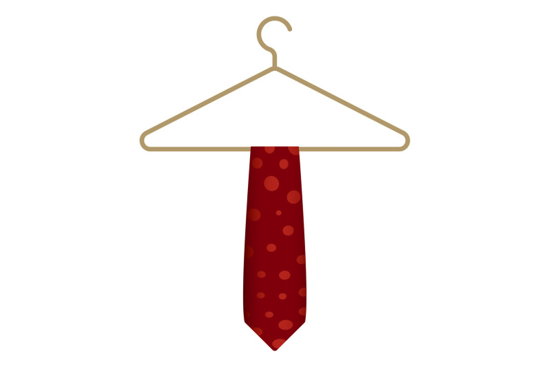 red-tie-on-hanger-icon-cartoon-style