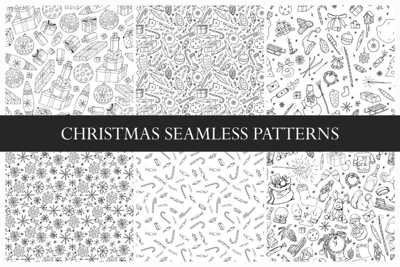new-year-seamless-patterns