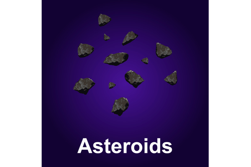 asteroids-icon-isometric-style