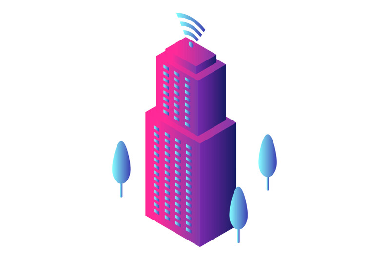 intelligent-building-icon-isometric-style