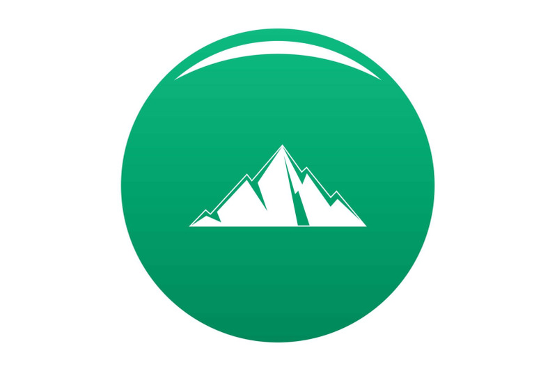 pointing-mountain-icon-vector-green