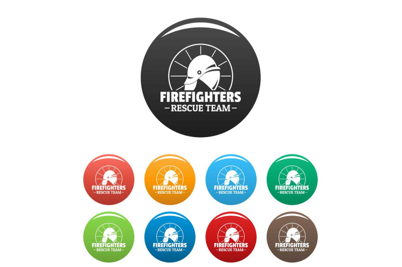 firefighters-rescue-team-icons-set-color