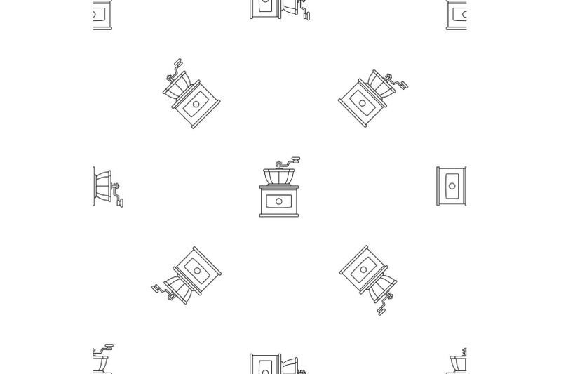 hand-coffee-grinder-pattern-seamless-vector