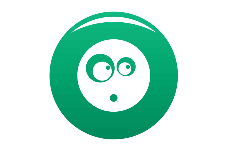 surprised-smile-icon-vector-green