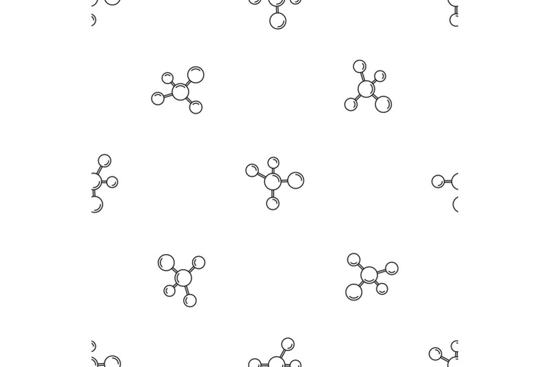 chemistry-molecule-pattern-seamless-vector