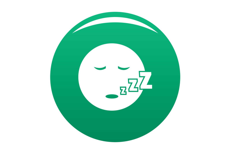 sleep-smile-icon-vector-green