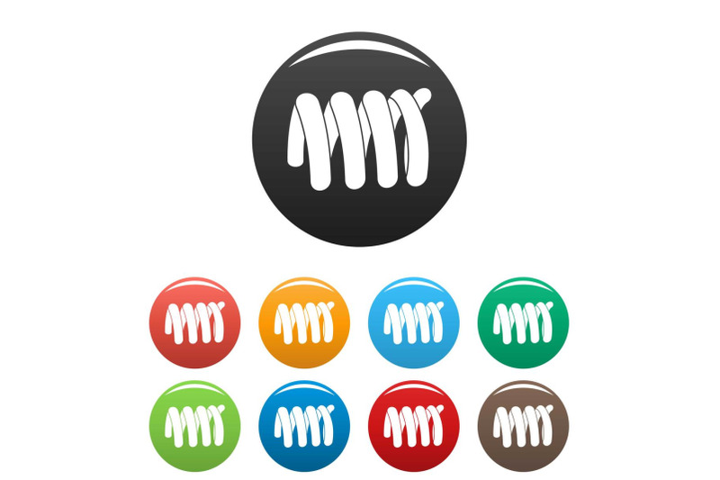 elastic-spring-coil-icons-set-color