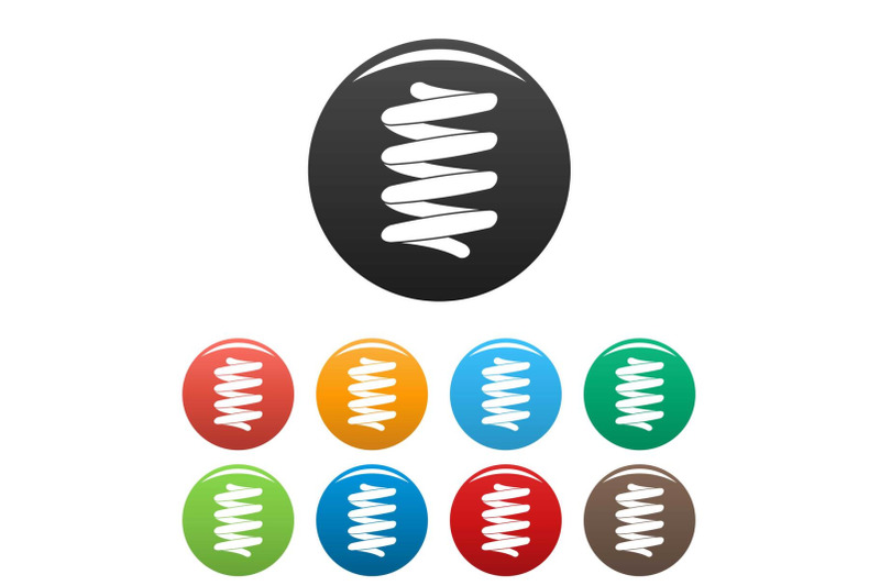 low-car-spring-icons-set-color