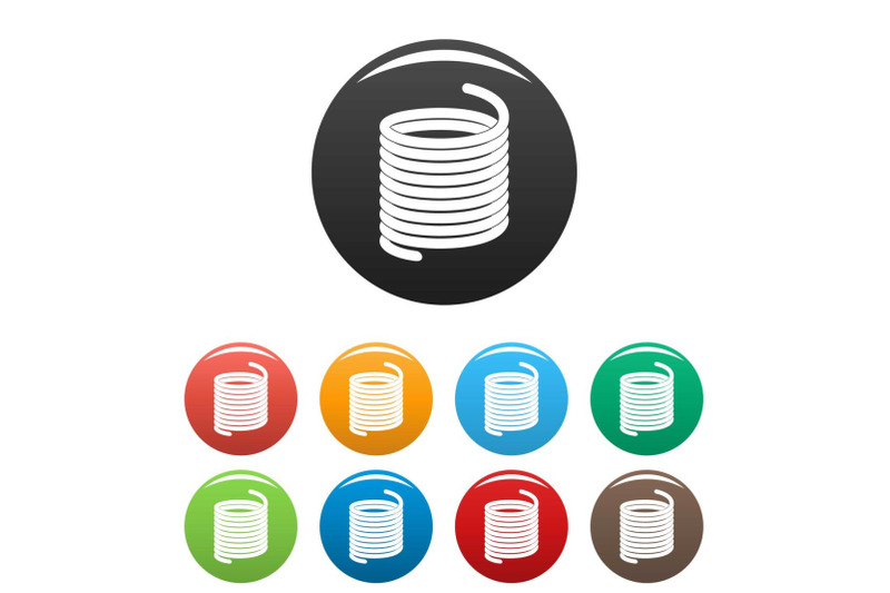 metal-spring-coil-icons-set-color