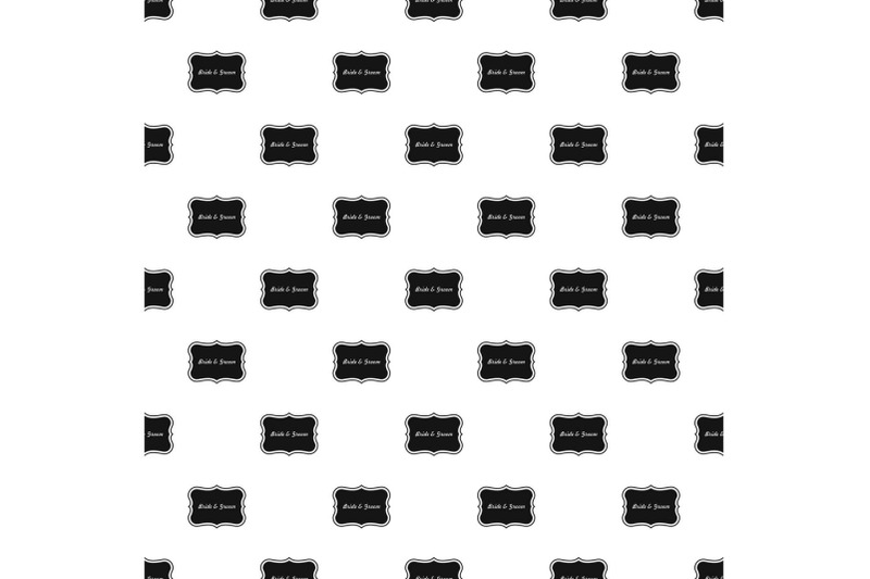 just-married-label-pattern-seamless-vector