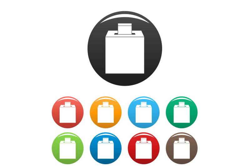 election-box-icons-set-color