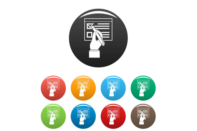 vote-sign-paper-icons-set-color