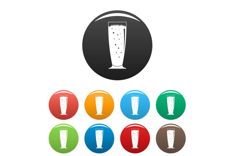 cherry-smoothie-icons-set-color