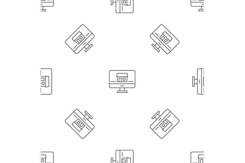 monitor-house-security-pattern-seamless-vector