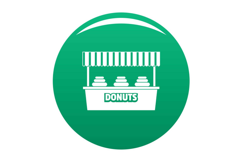 donuts-selling-icon-vector-green