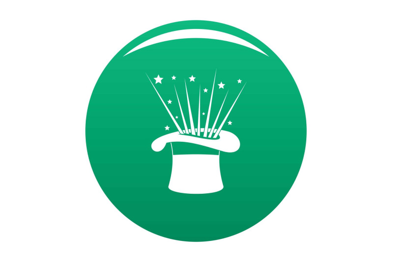 hat-and-firework-icon-vector-green