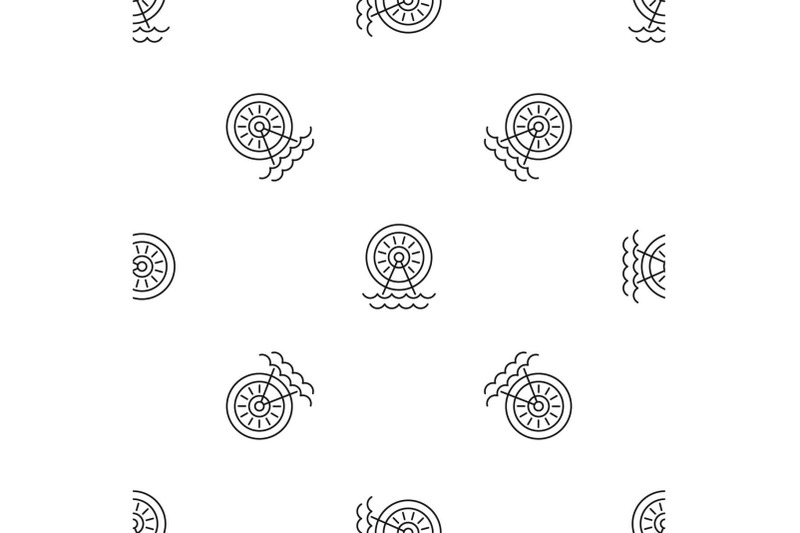 water-energy-wheel-pattern-seamless-vector