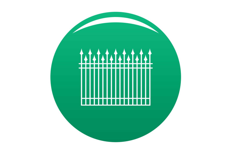 fence-with-metal-rod-icon-vector-green