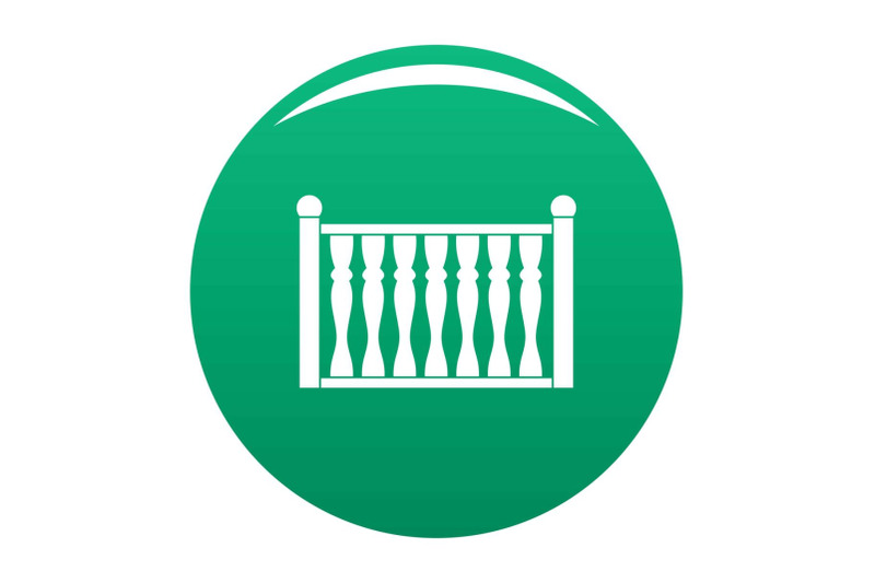 fence-with-column-icon-vector-green