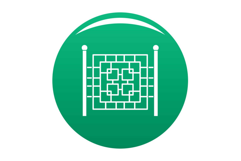 fence-with-metal-square-icon-vector-green