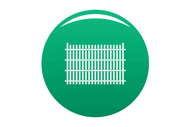 country-fence-icon-vector-green