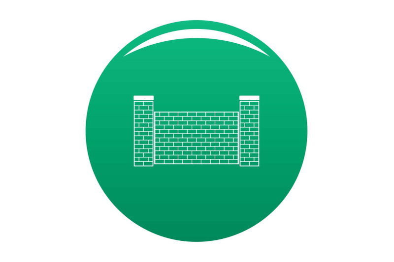 fence-of-brick-icon-vector-green