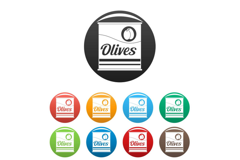 olives-can-icons-set-color