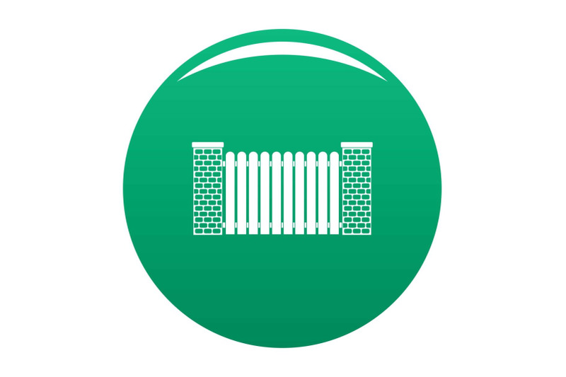 city-fence-icon-vector-green