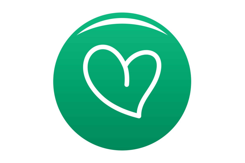 white-heart-icon-vector-green