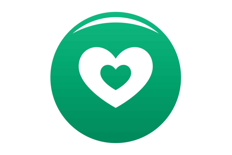 double-heart-icon-vector-green