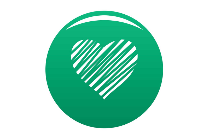 shaded-heart-icon-vector-green